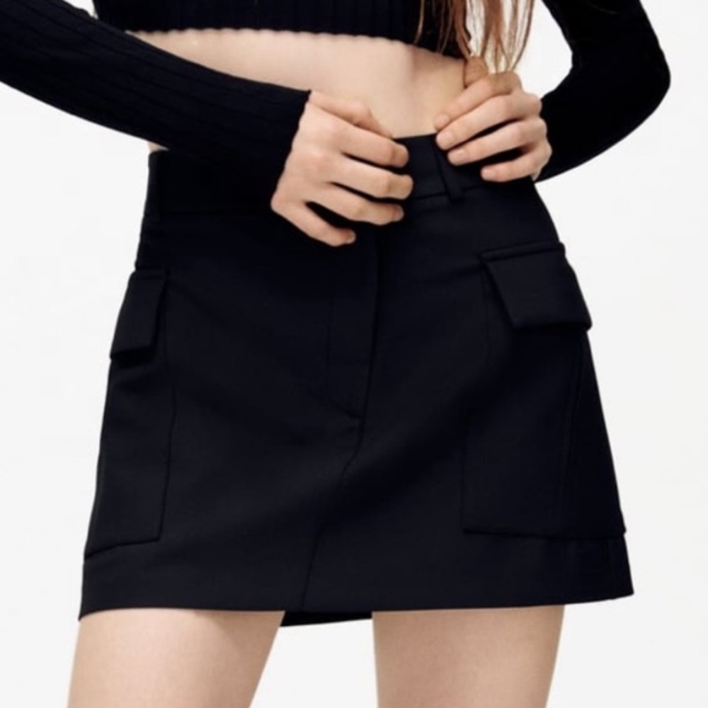 Zara Black Cargo Skirt Size S